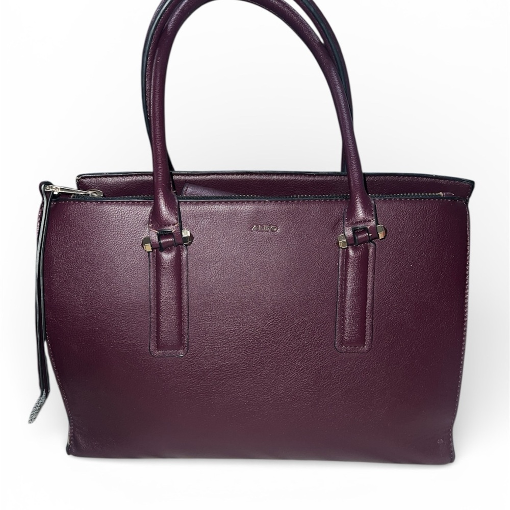 Aldo Areawiel model. Textured Satchel Bag in Burgundy
